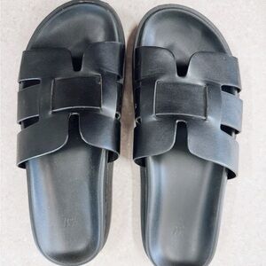 H&M Black Strappy Slide Sandals